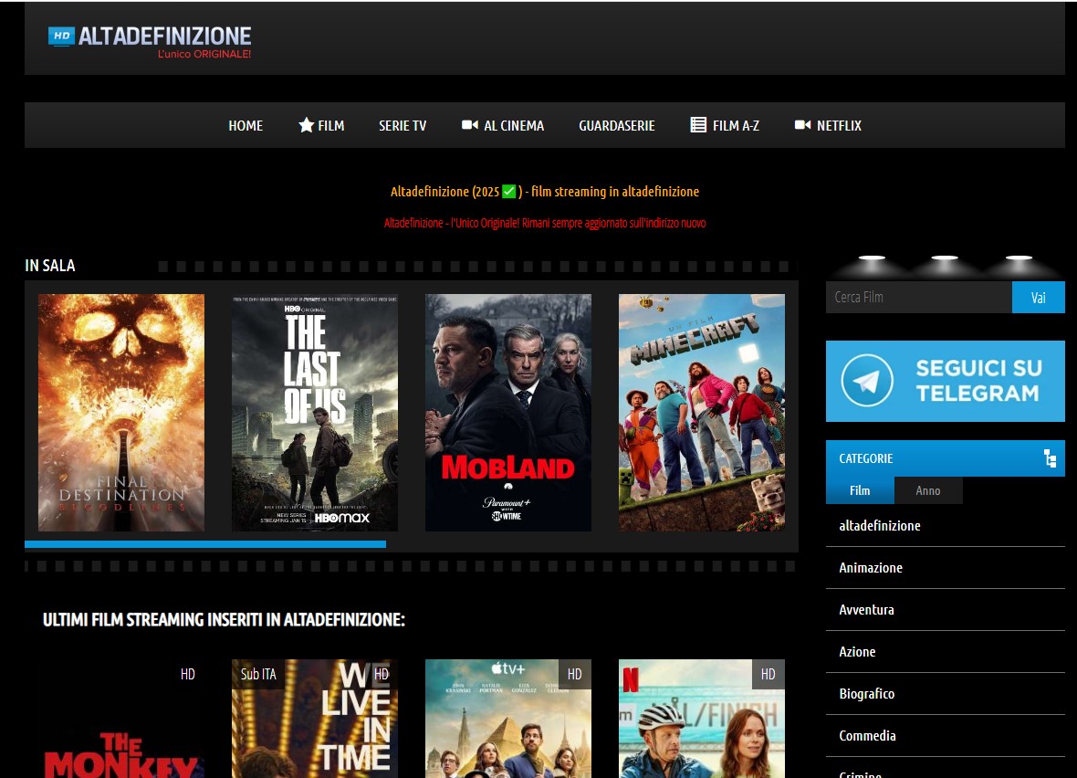 Altadefinizione Poster – Streaming Film in Uscita in HD